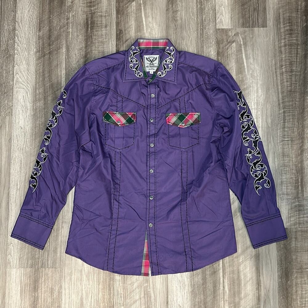 El General Long Sleeve Pearl Snap Button Shirt - Large - Picture 2 of 8